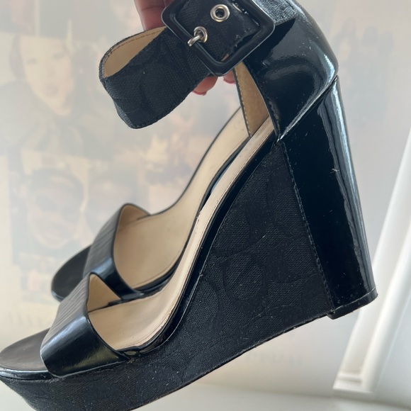 🚨 Black Coach Wedge Sandals size 9 - Picture 8 of 14